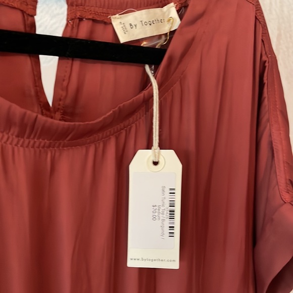 Satin babydoll tunic top - Picture 7 of 10